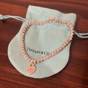 Tiffany & Co - Silver “Mom” Bead Bracelet